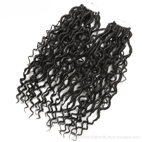 18inch Goddess Faux Locs Curly Crochet Braids Natural Synthetic Hair Extension For Women Locs New Style 24Stands/Pack